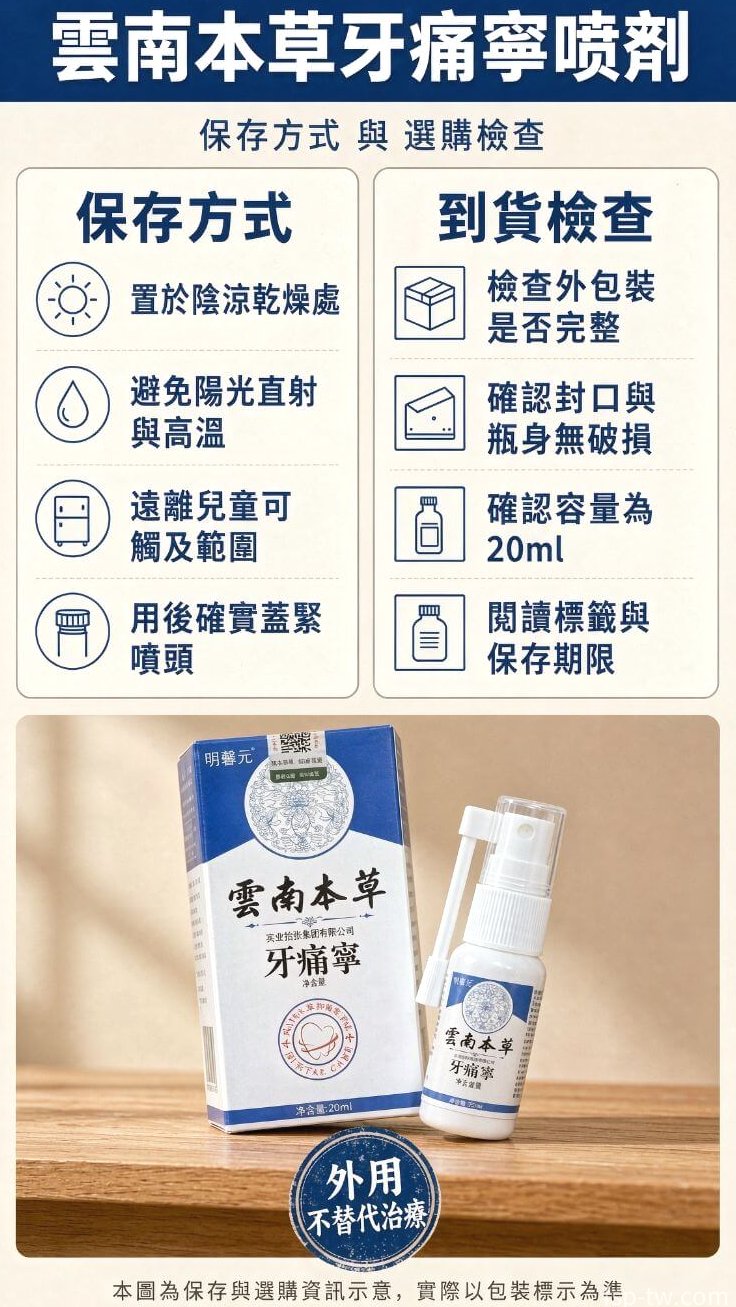 雲南本草牙痛寧噴劑_保存與選購指南